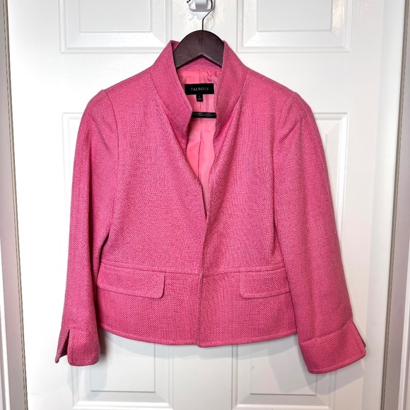 Talbots The Jackie Fit Hot Pink Tweedy Blazer Size 4 - Picture 1 of 10